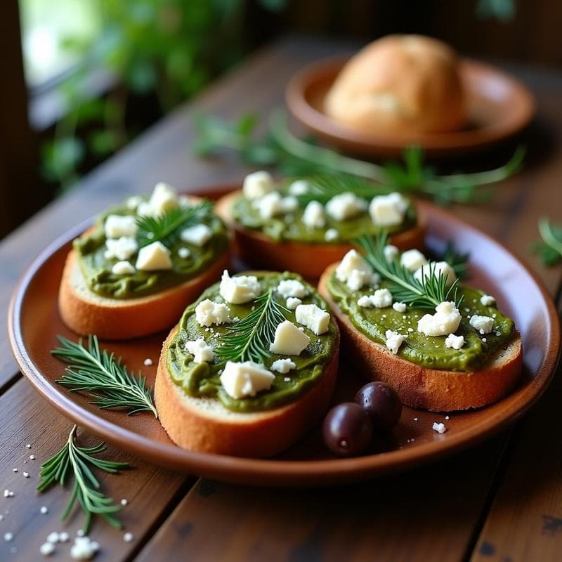Tostadas de Pan de Centeno con Crema de aceitunas Kalamata y Anchoas: Receta Griega Alta en Omega-3