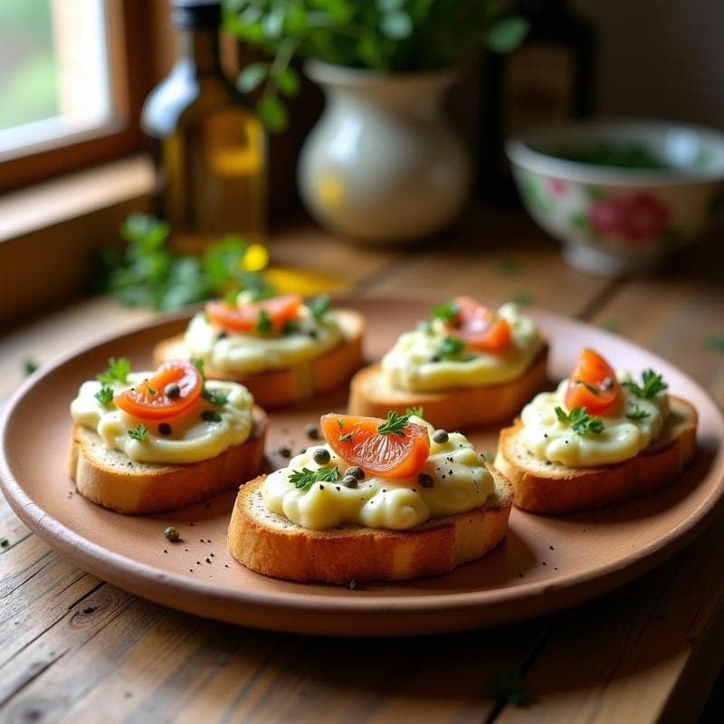 Tostadas de Pan de Centeo con Puré de Alcachofa y Anchoas: Aperitivo Español Sin Gluten