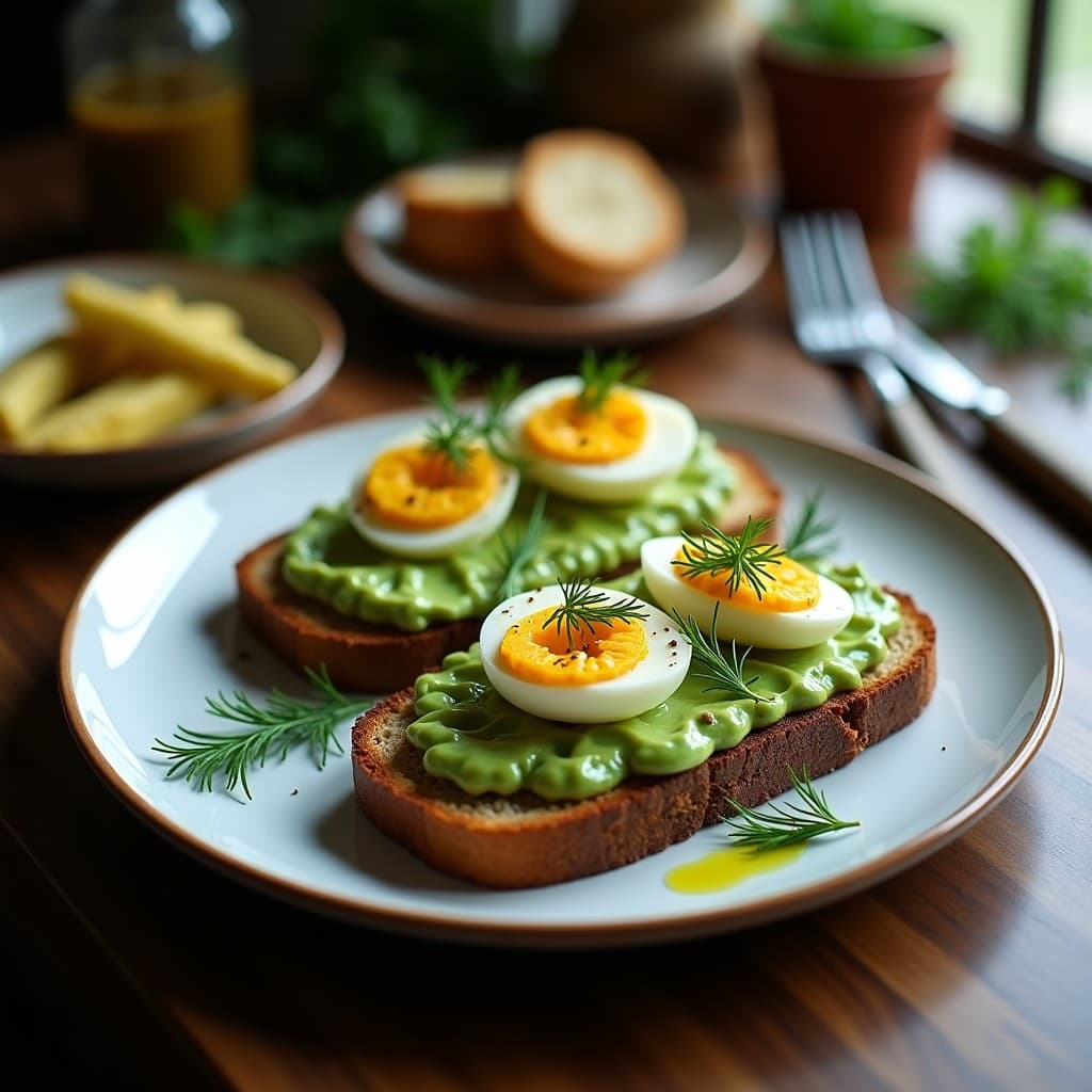Tostadas de Pan de Centeno con Crema de Berros y Huevos Escabechados: Receta Alemana Rápida
