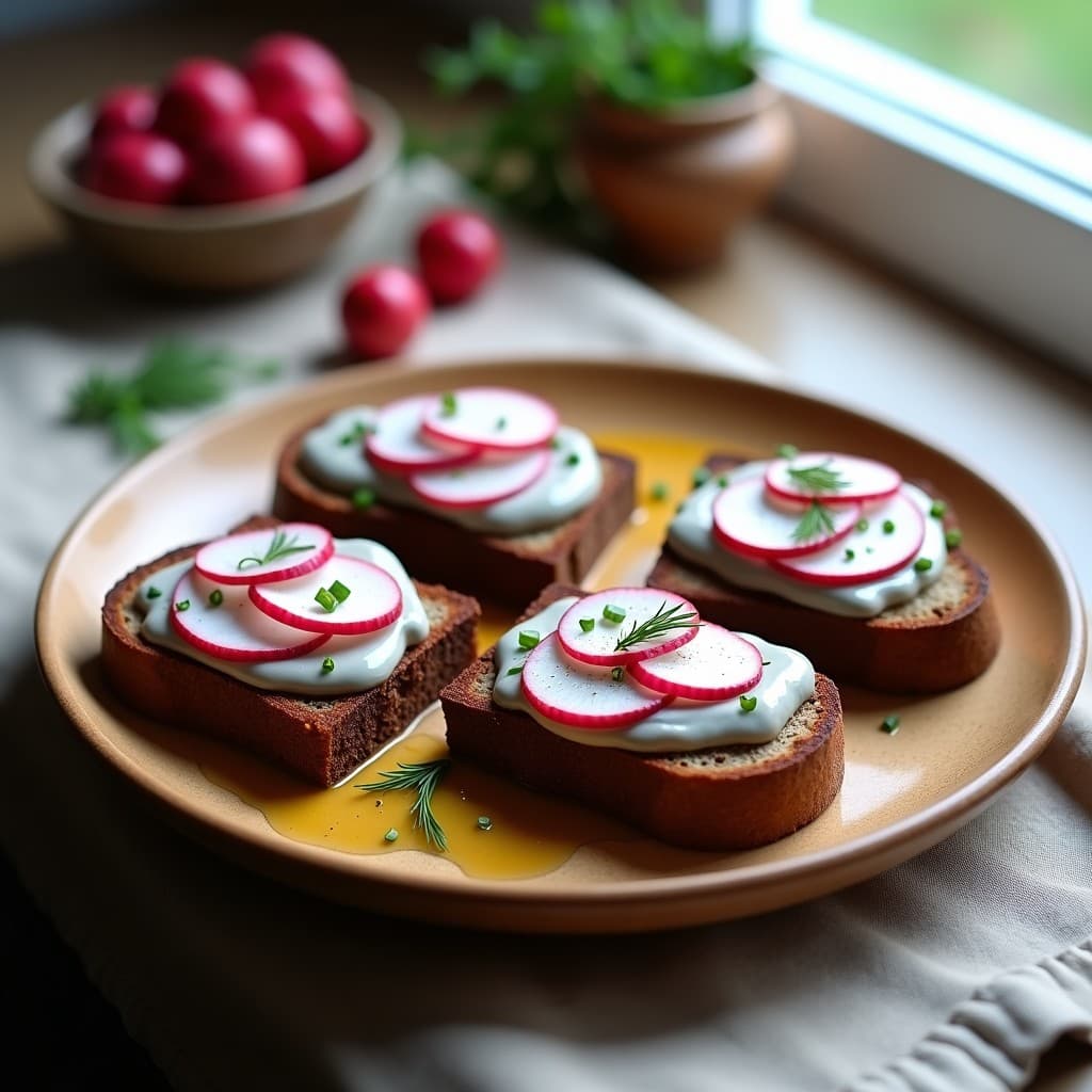 Tostadas de Pan de Centeno con Crema de Anchoas y Rabanitos: Receta Sueca para Brunch