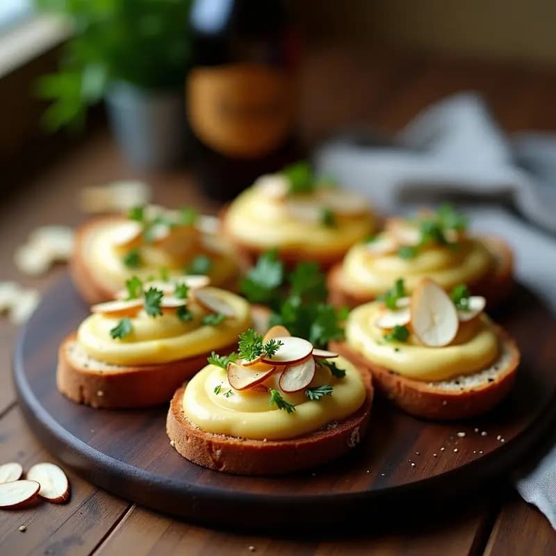 Tostadas de Pan de Centeno con Puré de Apio Nabo y Trufa Blanca: Aperitivo Francés Sin Gluten