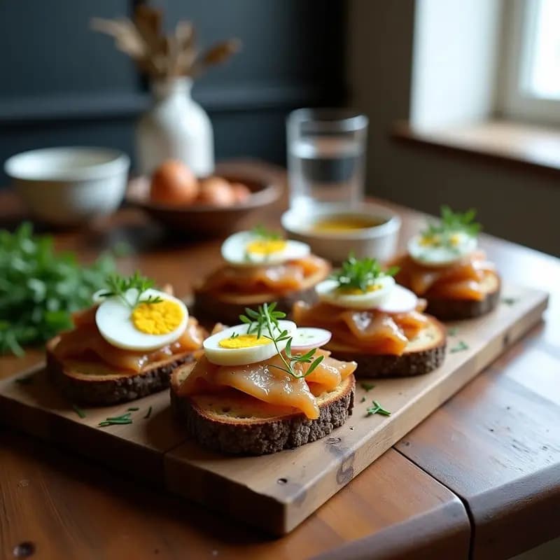 Tostadas de Pan de Centeno con Smørrebrød Danés: Receta Nórdica Alta en Fibra