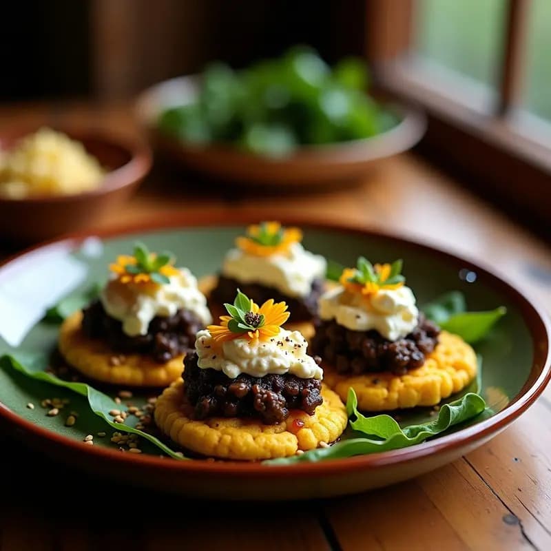 Tostadas de Pan de Elote con Huitlacoche: Receta Mexicana Gourmet y Tradicional
