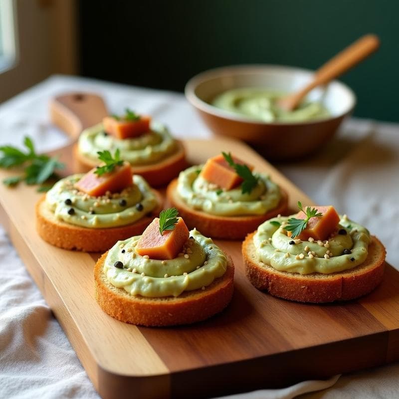 Tostadas de Pan de Garbanzo con Paté de Alcachofa y Anchoas: Desayuno Sin Gluten Alto en Fibra