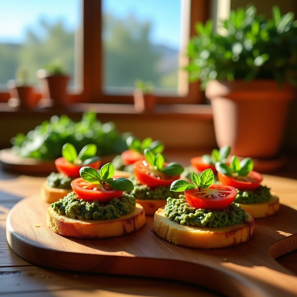 Tostadas de Pan de Garbanzo con Pesto de Rúcula y Anchoas: Receta Mediterránea Sin Gluten