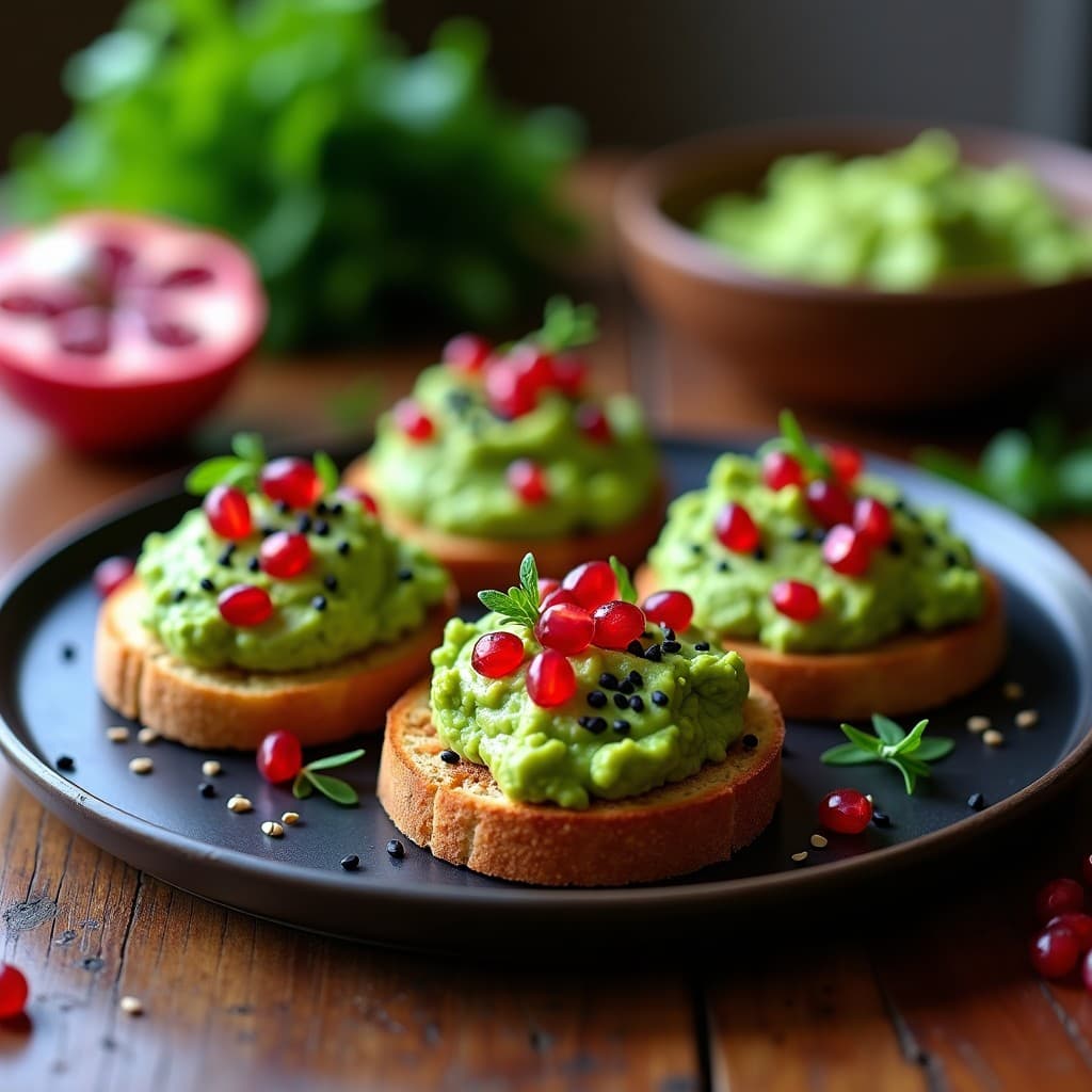Tostadas de Pan de Insectos con Guacamole y Granos de Granada: Aperitivo Futurista y Eco