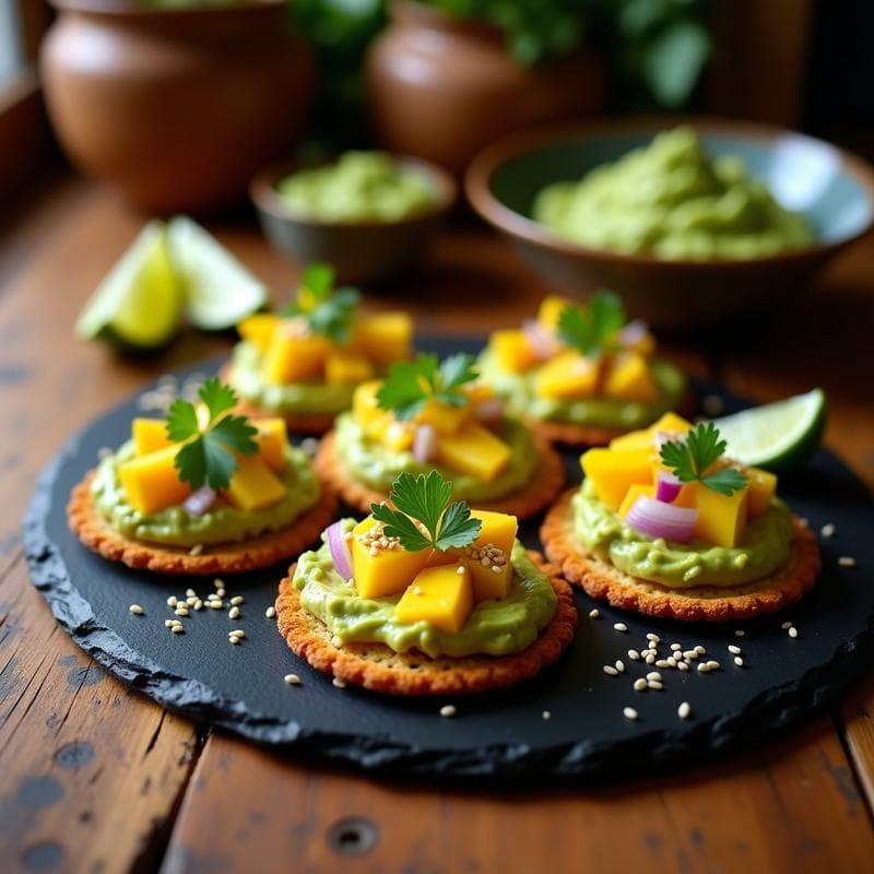 Tostadas de Pan de Insectos con Guacamole de Mango: Snack Mexicano Alto en Proteína