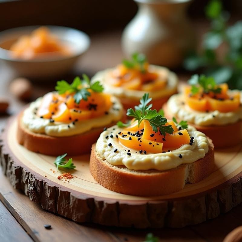 Tostadas de Pan de Insectos con Hummus de Almendras: Aperitivo Futurista y Crujiente
