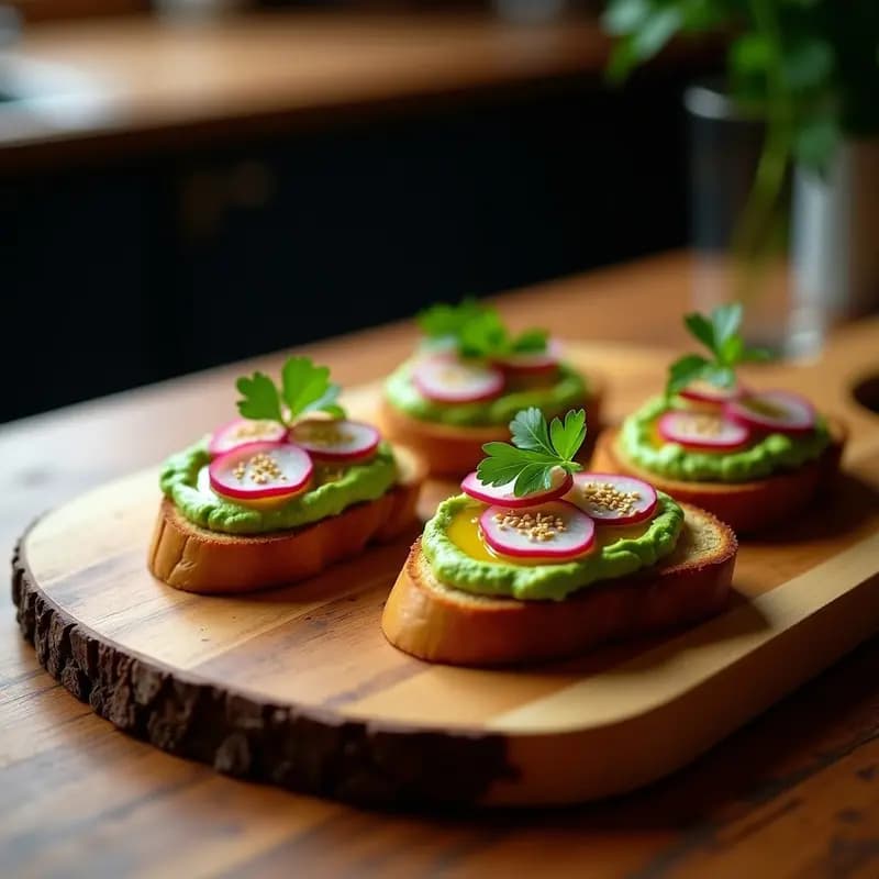 Tostadas de Pan de Insectos con Topping de Hummus de Guisantes y Rábanos: Snack Futurista en 10 Minutos