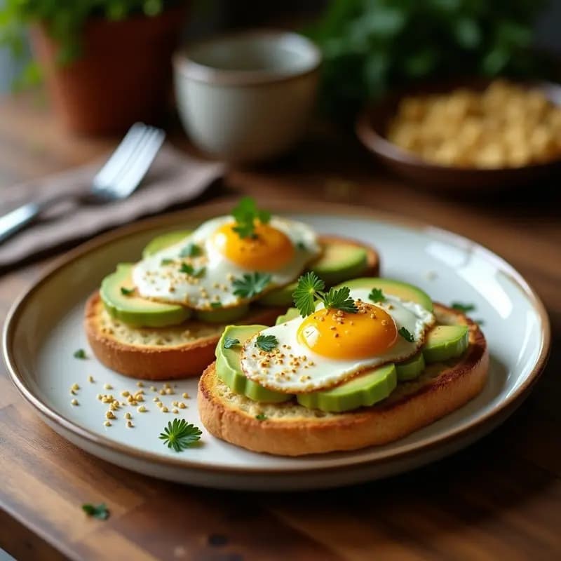 Tostadas de Pan Integral con Avocado, Huevos de Codorniz y Semillas de Sésamo: Desayuno Saludable en 8 Minutos