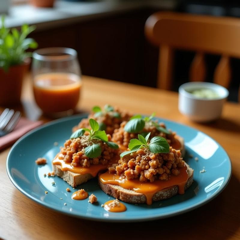 Tostadas de Pan de Maíz Azul con Paté de Frijol Mungo y Chipotle: Receta Mexicana Sin Gluten