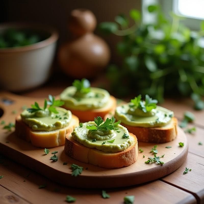 Tostadas de Pan de Maíz Azul con Paté de Habas y Aceite de Oliva Virgen: Entrante Andaluz Sin Gluten