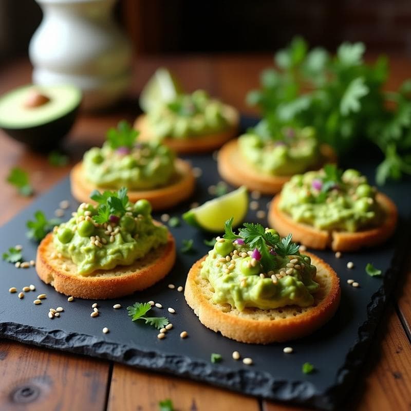 Tostadas de Pan de Maíz con Guacamole de Edamame: Receta Vegana y Alta en Proteína