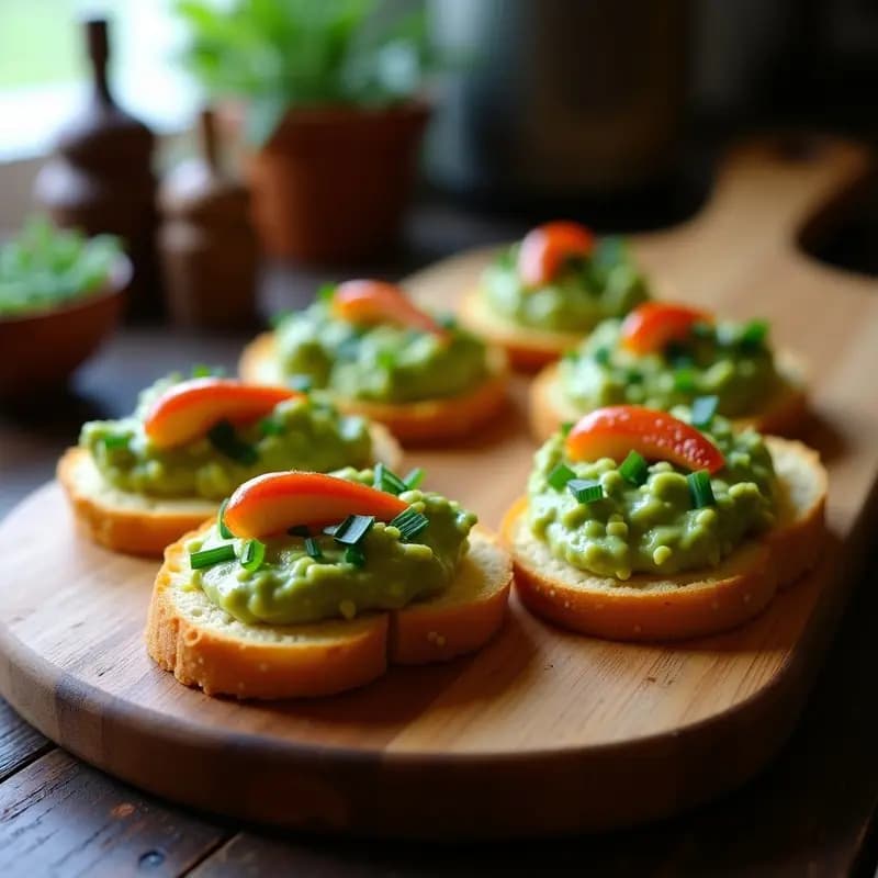 Tostadas de Pan de Maíz con Guacamole de Piparras y Anchoas: Aperitivo Vasco Gourmet