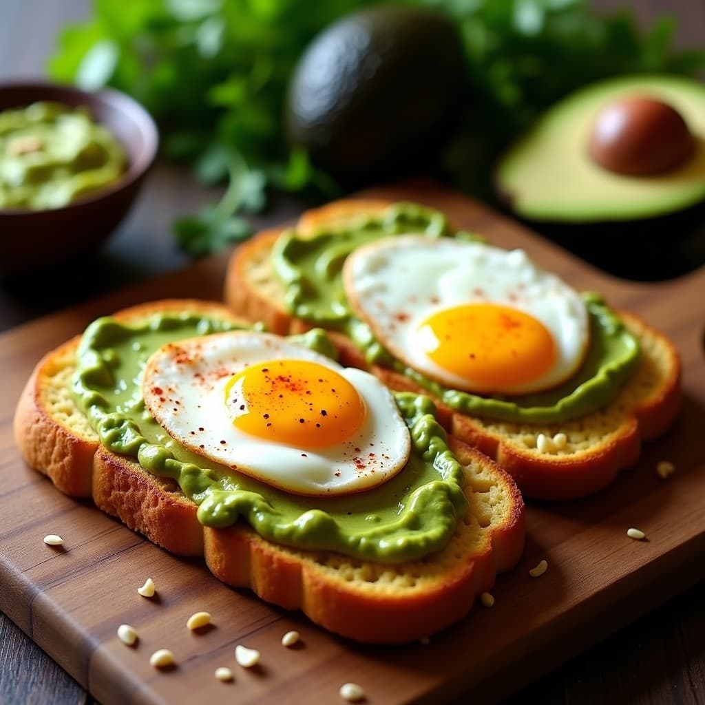 Tostadas de Pan de Maíz con Guasacaca y Huevo Poché: Desayuno Venezolano en 15 Minutos