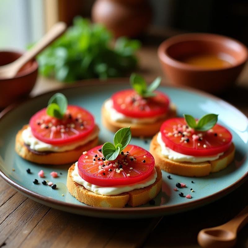 Tostadas de Pan de Maíz con Higo Chumbo y Queso de Cabra: Receta Mexicana Clara