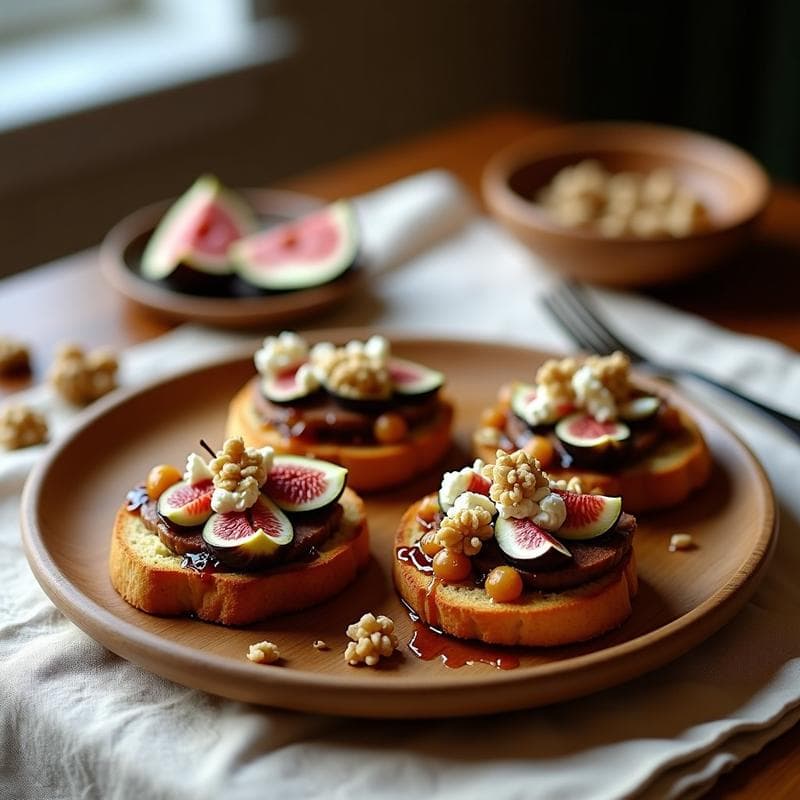 Tostadas de Pan de Maíz con Higos Caramelizados y Queso de Cabra: Desayuno Gourmet en 12 Minutos