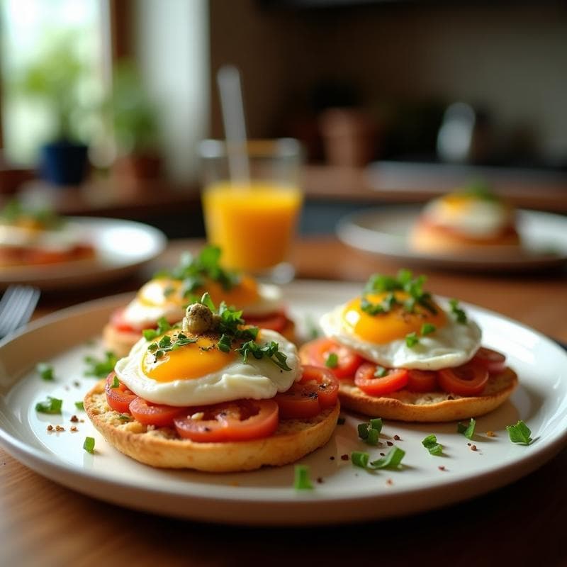 Tostadas de Pan de Maíz con Huevo Pochado y Salsa Macha: Receta Mexicana en Airfryer