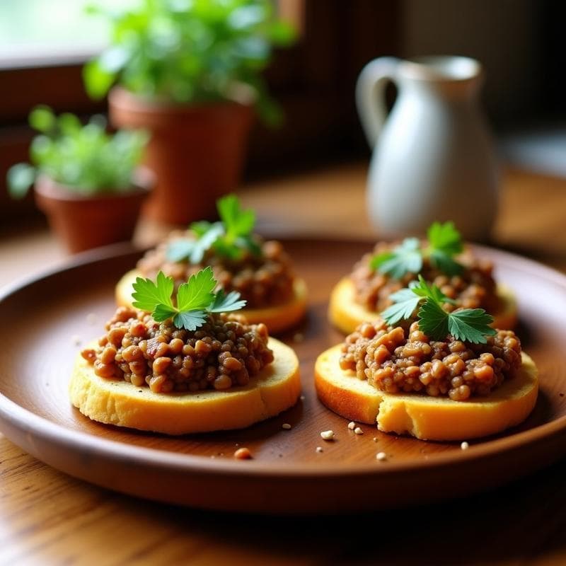 Tostadas de Pan de Maíz con Pâté de Lentejas y Tomate Ahumado: Receta Sin Gluten en 12 Minutos