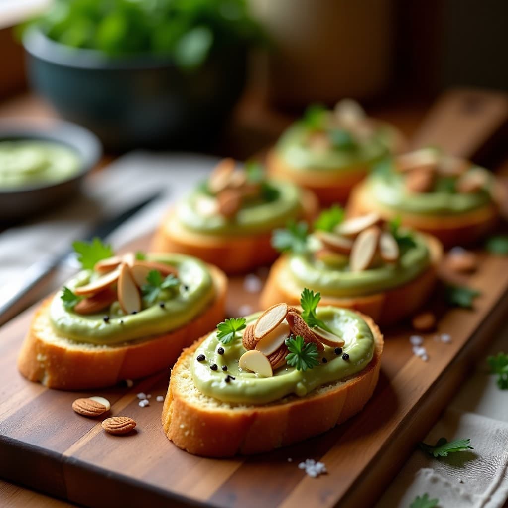 Tostadas de Pan de Maíz con Puré de Habas y Aceite de Trufa: Aperitivo Español Gourmet