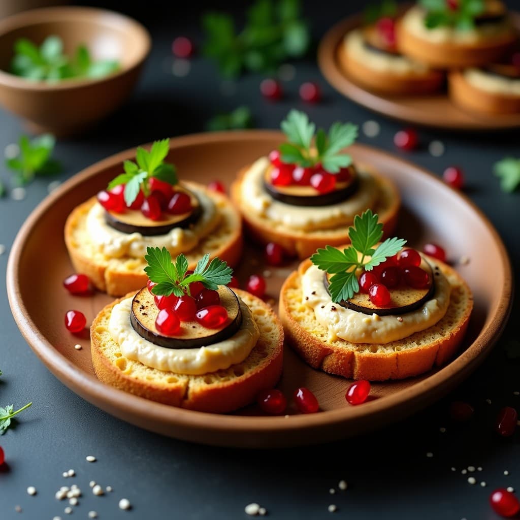 Tostadas de Pan de Mandioca con Pâté de Berenjena y Tahini: Receta Brasilera Sin Gluten