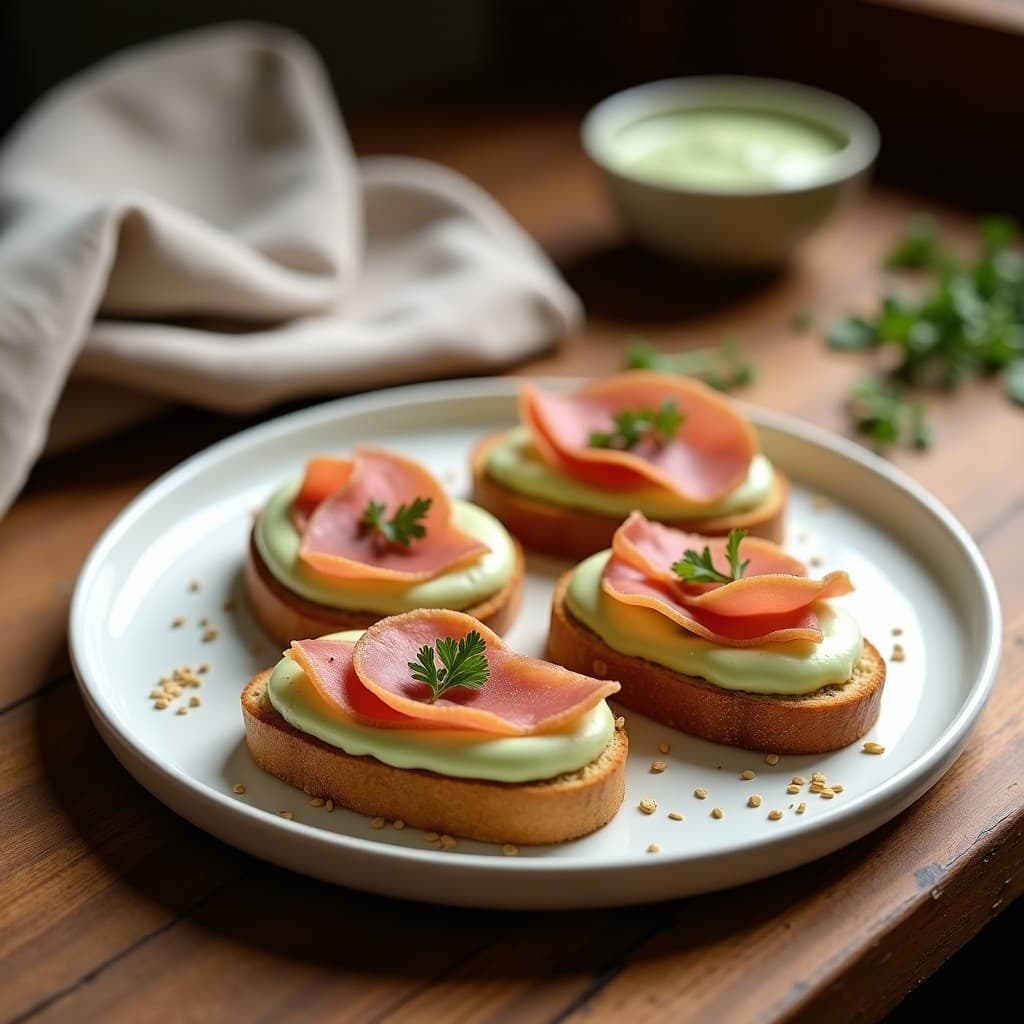 Tostadas de Pan de Mijo con Crema de Alcachofa y Jamón Serrano: Desayuno Sin Gluten