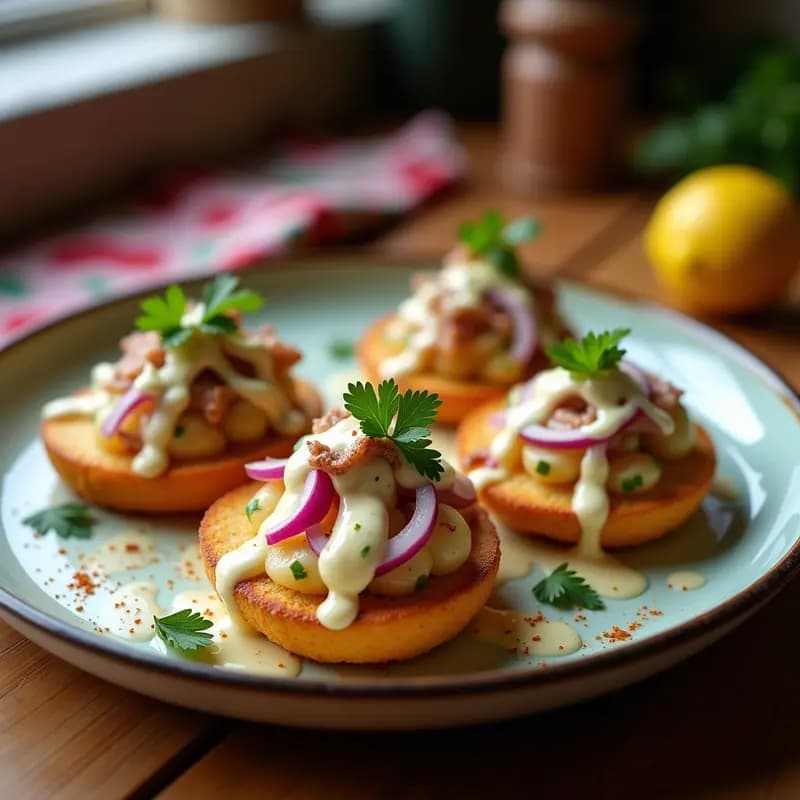Tostadas de Pan de Papas con Ceviche de Pulpo y Aioli de Limón: Receta Peruana Crunchy