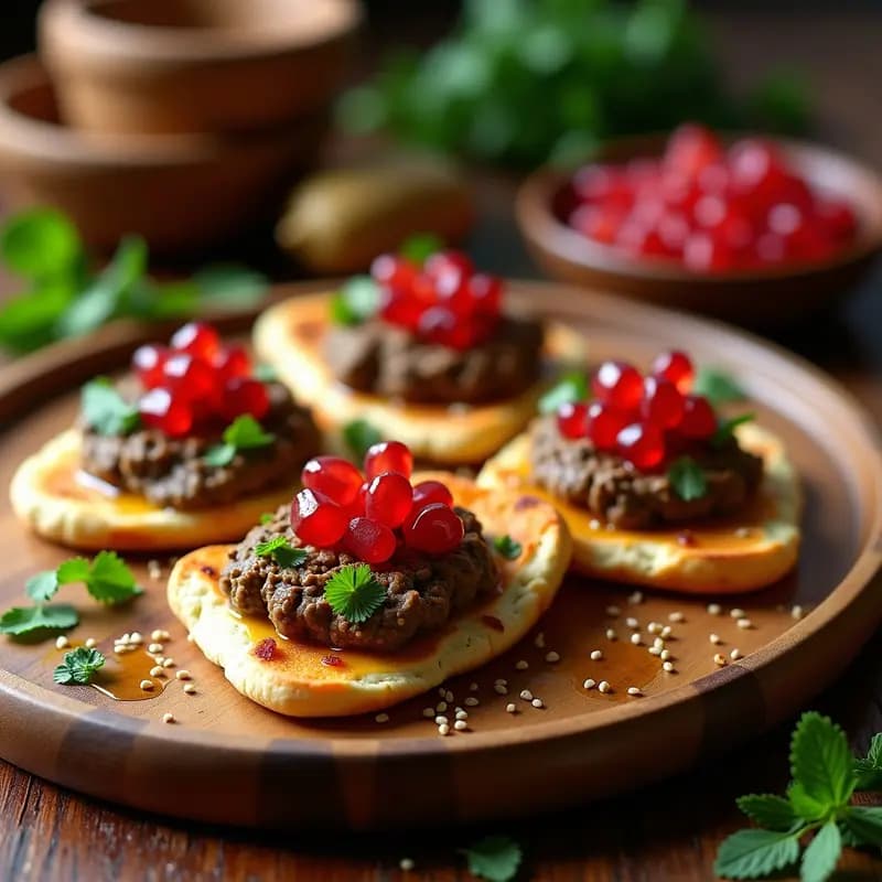 Tostadas de Pan de Pita con Baba Ganoush y Granados: Aperitivo Sirio Crujiente y Fresco