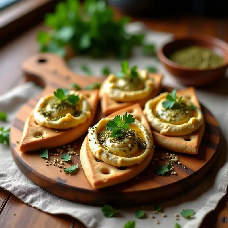 Tostadas de Pan de Pita con Hummus y Zaatar: Receta Árabe Rápida y Nutritiva