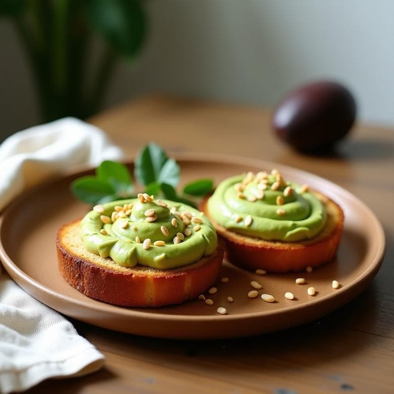 Tostadas de Pan de Plátano con Aguacate y Semillas de Sésamo: Desayuno Vegano sin Horno