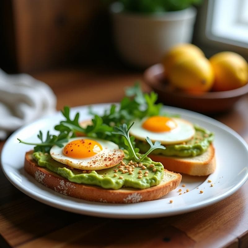 Tostadas de Pan de Plato con Aguacate y Huevo de Codorniz: Receta Proteica en Airfryer