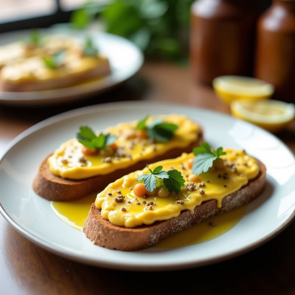 Tostadas de Pan de Sarrraceno con Pâté de Alcachofas y Azafrán: Desayuno Sin Gluten y Detox