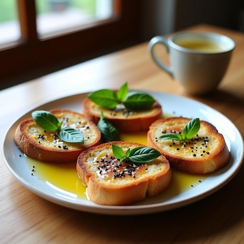 Tostadas de Pan de Semillas con Aceite de Oliva y Flor de Sal: Receta Española Antiestrés