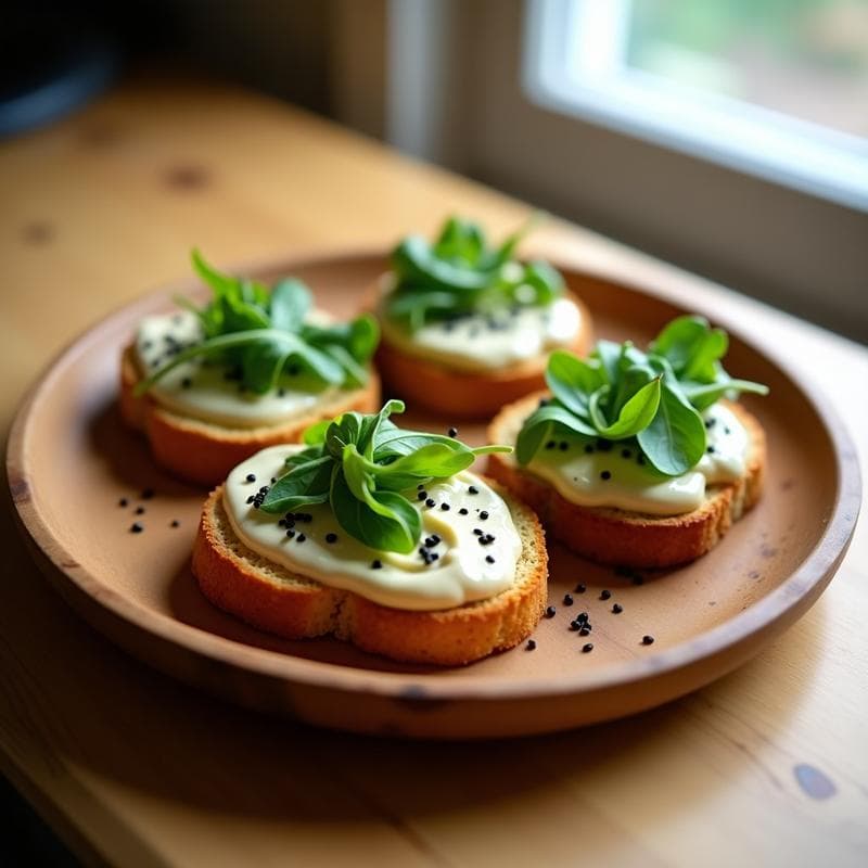 Tostadas de Pan de Sorgo con Crema de Anacardos y Rúcula: Desayuno Sin Gluten y Vegano en Airfryer
