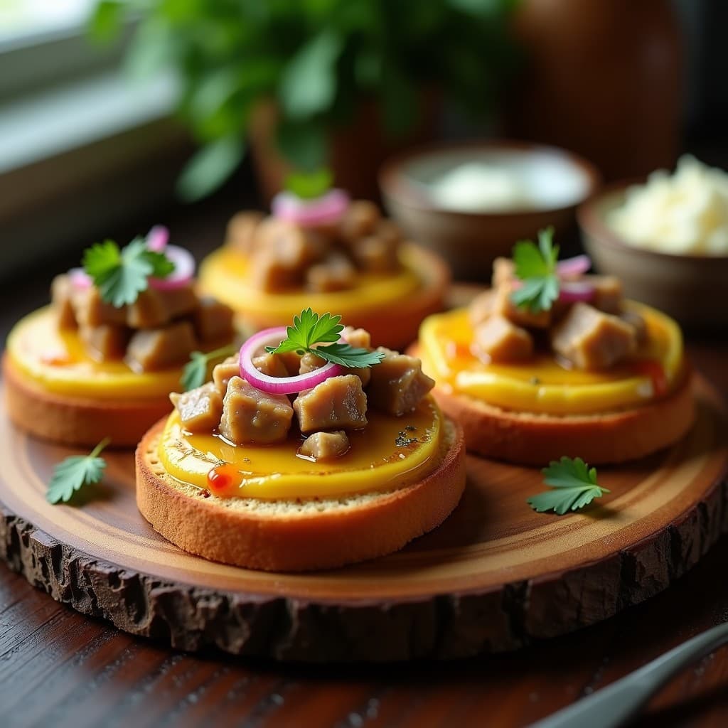 Tostadas de Pan de Yuca con Hígado de Pollo Escabechado: Receta Colombiana en Airfryer