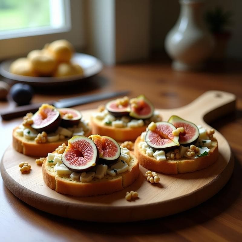 Tostadas de Pan de Yuca con Higo y Queso Azul: Receta Colombiana Alta en Proteína