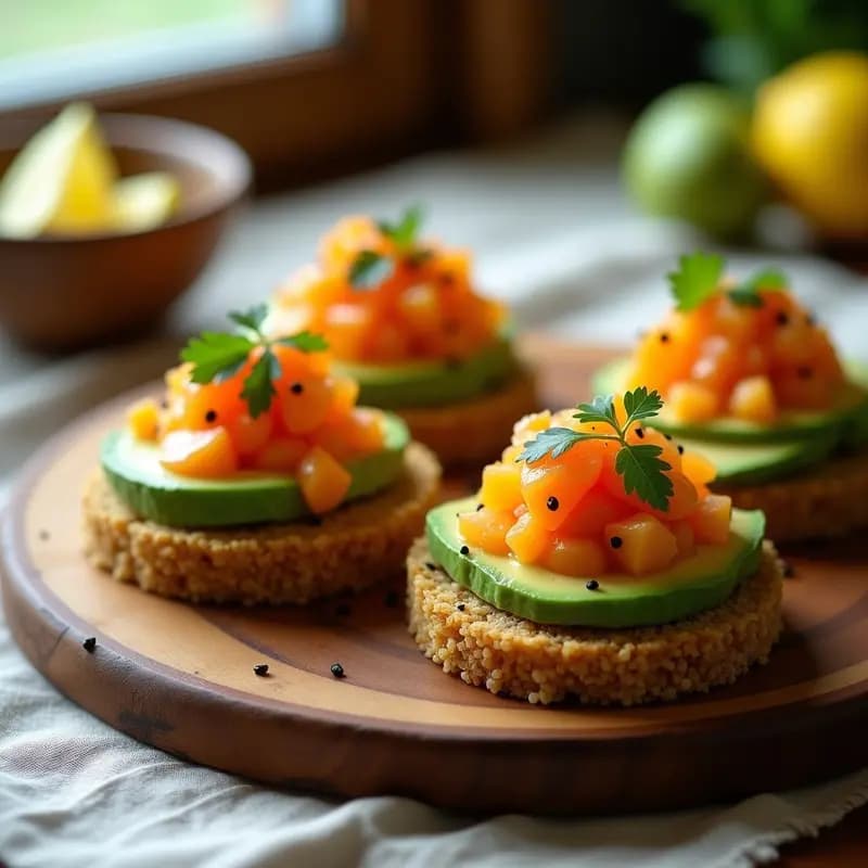 Tostadas de Pan de Quinoa con Avocado y Huevas de Trucha: Receta Peruana Keto y Crudivegana