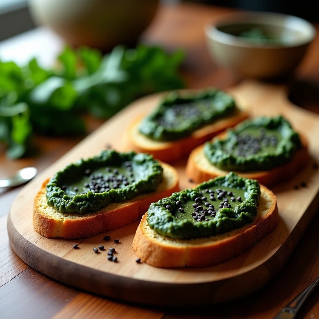 Tostadas de Pan de Teff con Paté de Berza Morgen y Semillas de Sésamo Negro: Desayuno Etíope Sin Gluten