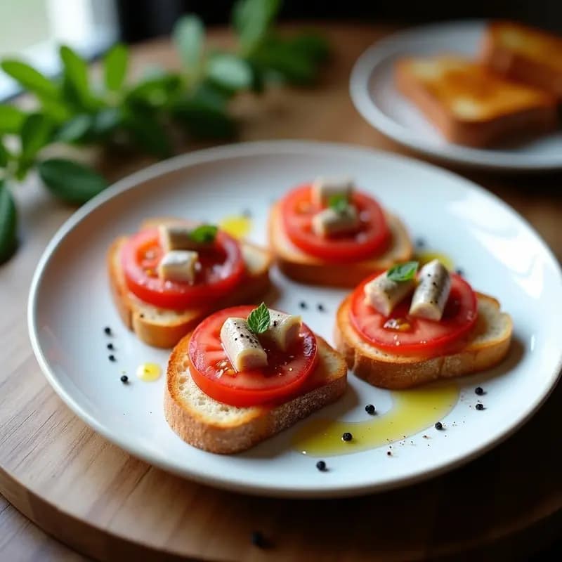 Tostadas con tomate, jamón y anchoas: Desayuno o merienda salada en 5 minutos