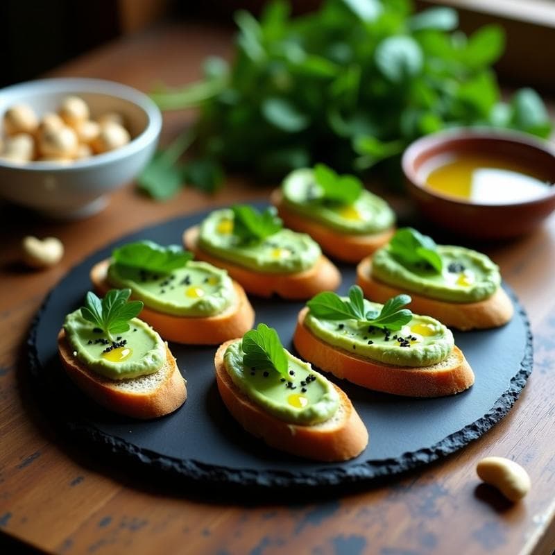 Tostadas de Pan de Trigo Sarraceno con Paté de Berros y Anacardos: Aperitivo Sin Gluten