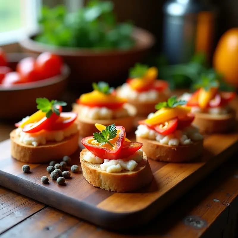 Tostadas con Ventresca y Pimientos Asados: Aperitivo de autor sin complicaciones
