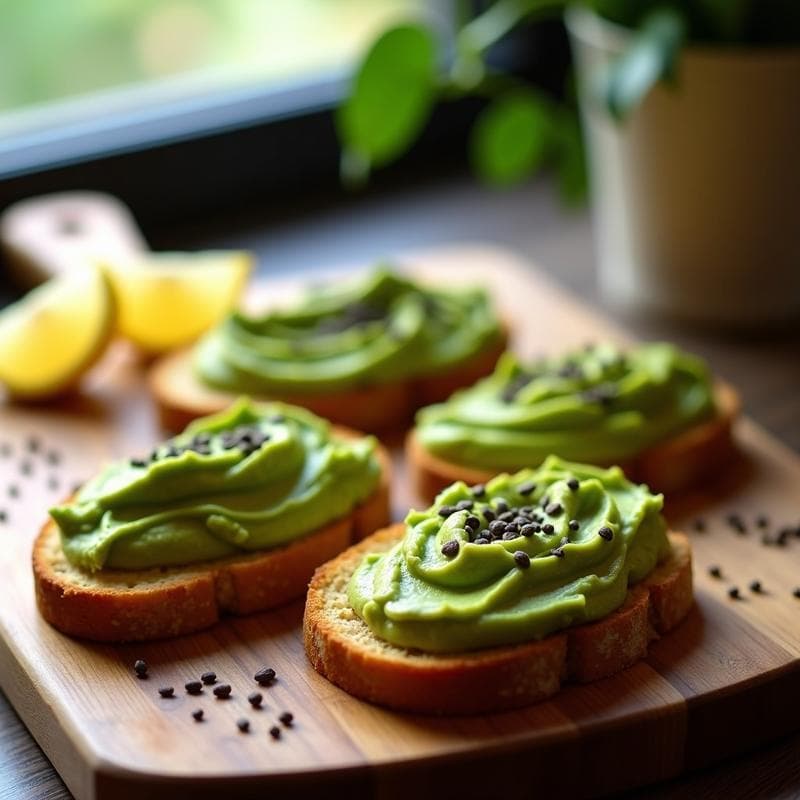 Tostadas de Pan de Yuca con Aguacate y Semillas de Chía: Desayuno Sin Gluten y Crujiente en 10 Minutos