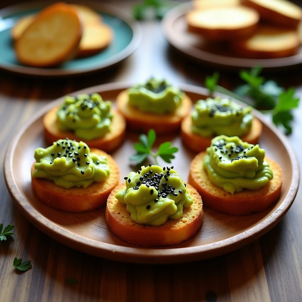 Tostadas de Pan de Yuca con Guacamole de Pisos y Sésamo Negro: Aperitivo Colombiano Keto