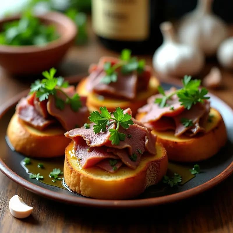 Tostas de Cordero al Ajo Caballo: Receta Rápida y Tradicional en 15 Minutos