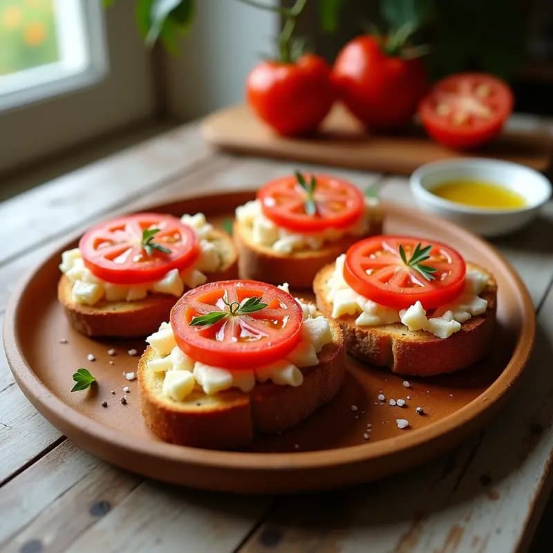 Tostas de Pan con Tomate, Jamón y Queso de Mahón: Desayuno Balear Energético