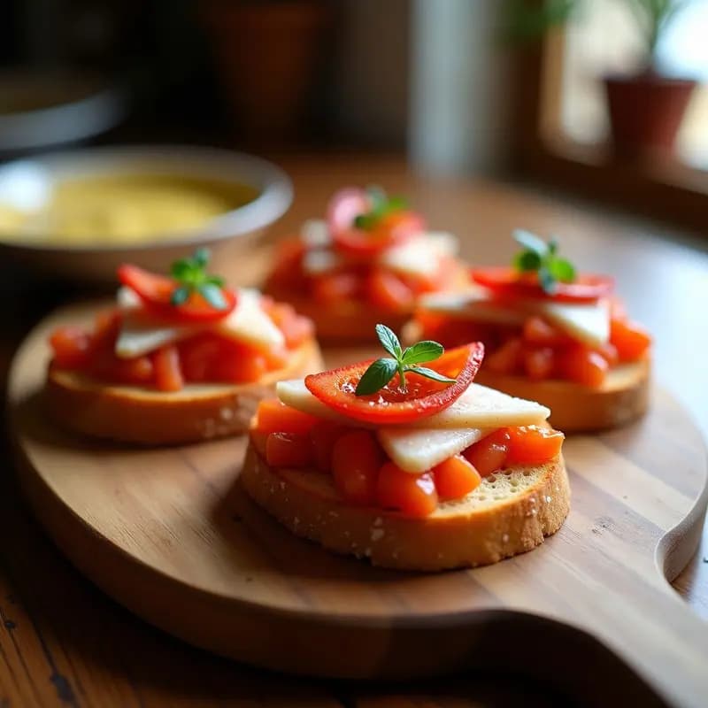 Tostas de Pan Tumaca con Anchoas y Pimiento: Tapa Catalana en 5 Minutos