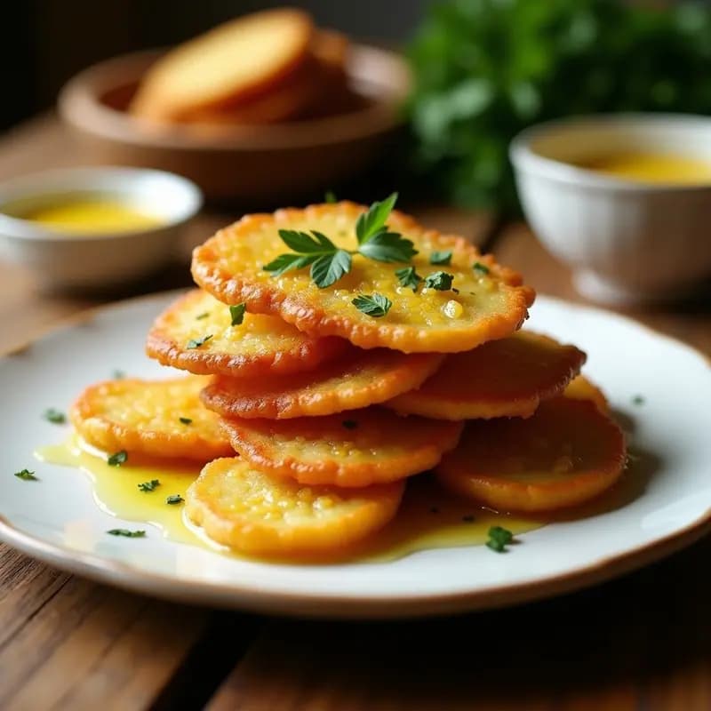 Tostones con Mantequilla de Ajo y Perejil: Receta Crujiente en 20 Minutos para Acompañar