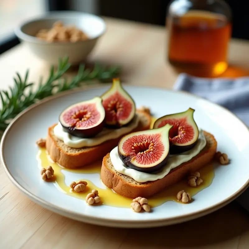 Tosti de Pan de Molde Integral con Higos Frescos y Queso de Cabra: Desayuno Francés Rápido