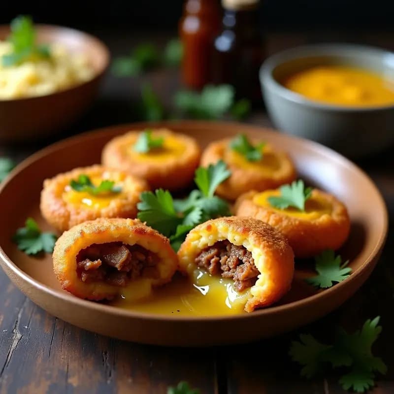 Tostones Rellenos de Carnitas y Queso: Receta Dominicana Crujiente en Airfryer