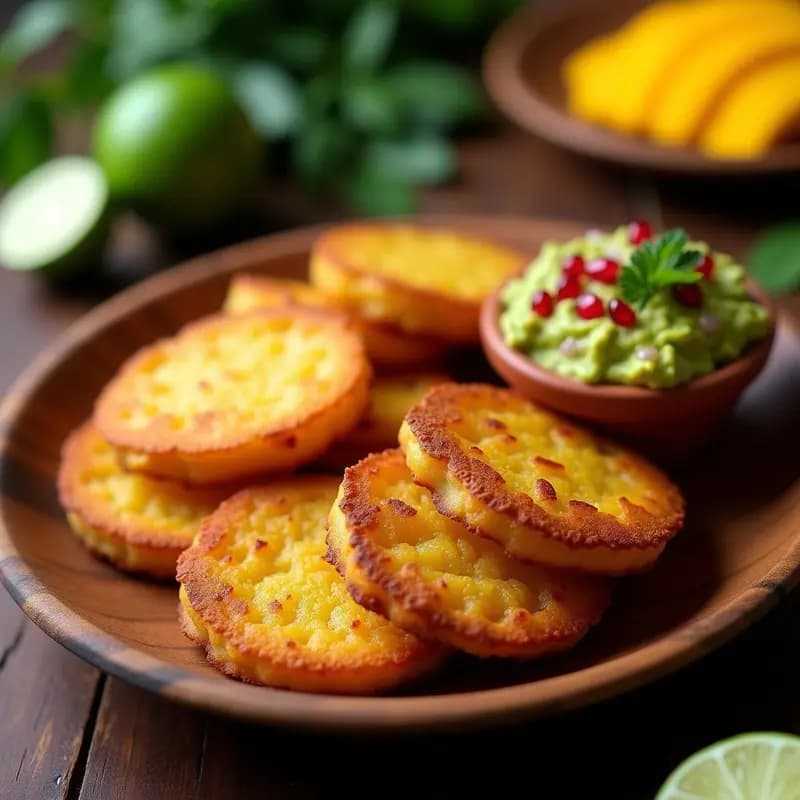 Tostones Puertorriqueños con Guacamole de Mango: Aperitivo Latino Crujiente y Sin Gluten